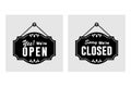 Open and closed signs store information design Royalty Free Stock Photo