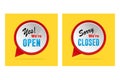 Open and closed signs store information illustration Royalty Free Stock Photo