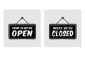 Open and closed signs store information vector design Royalty Free Stock Photo