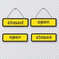 Open closed signs on white background, vector format Royalty Free Stock Photo