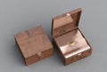 Open and closed square gift box or casket