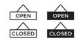 Open and closed thin line sign set Royalty Free Stock Photo
