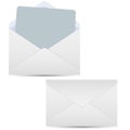 Open and closed white envelopes