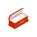 An open coffin isometric 3d icon