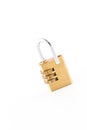 Open Combination Padlock on White Background. Portrait orientation