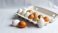 Open and compartmentalized specifically for eggs, highlighting its Royalty Free Stock Photo
