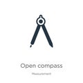 Open compass icon vector. Trendy flat open compass icon from measurement collection isolated on white background. Vector