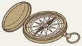 Open compass nautical navigation tool for exploration vector design Generative AI Royalty Free Stock Photo