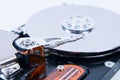 Open computer hard disk drive HDD closeup Royalty Free Stock Photo