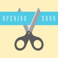 Open concept, scissors cut the ribbon Royalty Free Stock Photo