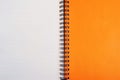 Open cover orange note book Royalty Free Stock Photo