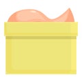 Open cream jar icon cartoon vector. Medicinal bottom