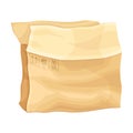 Open Crumpled Cardboard Box with Corrugated Sides as Packaging and Shipping Container Vector Illustration Royalty Free Stock Photo