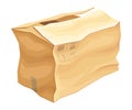 Open Crumpled Cardboard Box with Corrugated Sides as Packaging and Shipping Container Vector Illustration Royalty Free Stock Photo