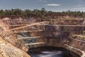 Open cut gold mine and water reservoir in regional Australia Royalty Free Stock Photo