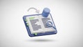 3D Open Book with Magnifying Glass, Database Stack, and Curved Arrow on White Background Royalty Free Stock Photo