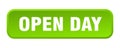 open day button. open day square 3d push button. Royalty Free Stock Photo