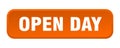 open day button. open day square 3d push button. Royalty Free Stock Photo