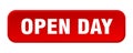open day button. open day square 3d push button. Royalty Free Stock Photo