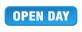 open day button. open day square 3d push button. Royalty Free Stock Photo