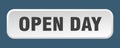 open day button. open day square 3d push button. Royalty Free Stock Photo