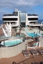 Open deck pool on a cruise ship Royalty Free Stock Photo