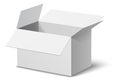 Open delivery box. Blank white paper package Royalty Free Stock Photo