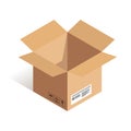 Open delivery box isometric icon Royalty Free Stock Photo