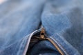 Open denim trouser zipper concept Royalty Free Stock Photo