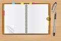 Open diary and a pen Royalty Free Stock Photo