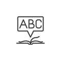 Open Dictionary book line icon