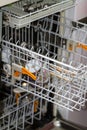 Open dish washer with glasses inside Royalty Free Stock Photo