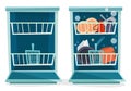 Open dishwasher with dishes. Royalty Free Stock Photo