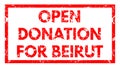 Open Donation for Beirut Text or Sign. Abstract