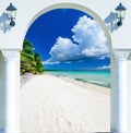 Door open palm beach the Caribbean sea Dominican Republic