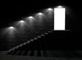 Open door of a basement with steps leading to the floor Royalty Free Stock Photo