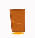 Open door cartoon colorful vector illustration. House apartment entrance Royalty Free Stock Photo