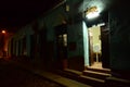 Open door on a dark street. Trinidad, Cuba Royalty Free Stock Photo