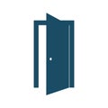 Open door, exit icon on white background. Pictogram, icon set illustration Royalty Free Stock Photo