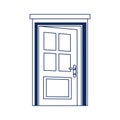 Open door home frame isolated icon white background line style Royalty Free Stock Photo