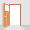 Open Door House Background Flat Design Isolated Vector Illustration Royalty Free Stock Photo