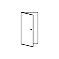 Open door icon, exit vector illustration. door outline icon vector eps10. Opened door.