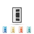 Open door icon isolated on white background. Set elements in colored icons Royalty Free Stock Photo