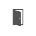 Open door icon in trendy flat style. Symbol for website design,