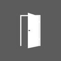 Open door icon. Vector illustration, flat design. - Vector Royalty Free Stock Photo