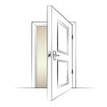 Open door. illustration of a door. Vector Royalty Free Stock Photo