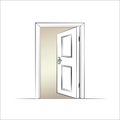 Open door. illustration of a door. Vector Royalty Free Stock Photo