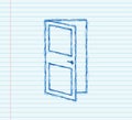 Open door. Interior design. sketch icon. Business concept. Front view. Home office. Vector stock illustration Royalty Free Stock Photo