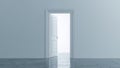 An Open Door. Light and Shadow in a Minimalist Space, a Pathway to Possibility. Royalty Free Stock Photo