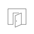 Open door line outline icon Royalty Free Stock Photo